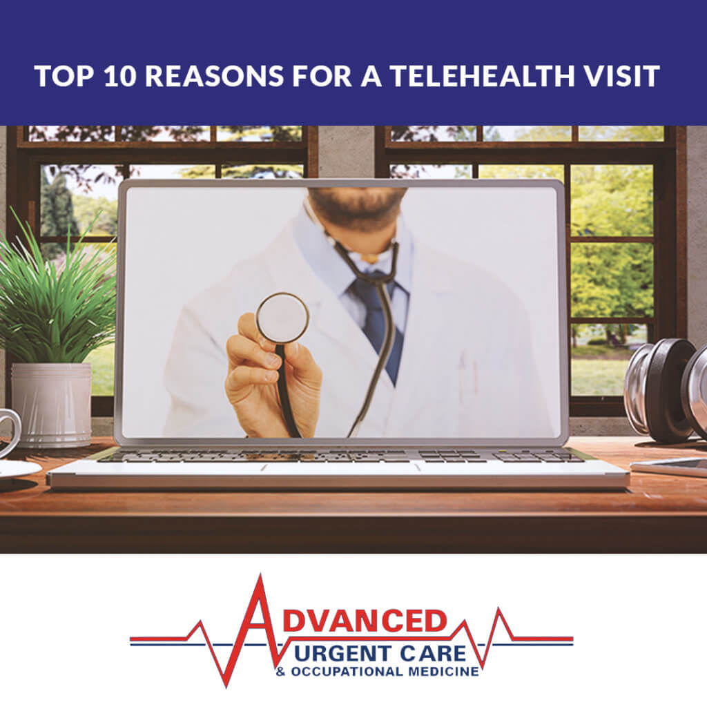 top 10 reasons for a telehealth visit